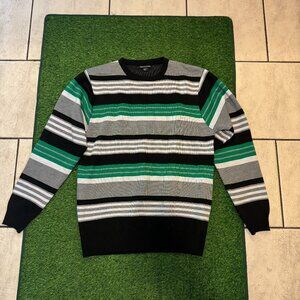 Swiss Cross Striped Crewneck Sweater